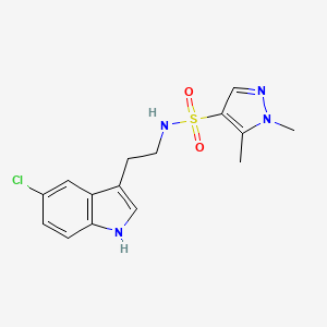 molecular formula C15H17ClN4O2S B10959208 N-[2-(5-chloro-1H-indol-3-yl)ethyl]-1,5-dimethyl-1H-pyrazole-4-sulfonamide 