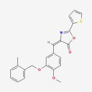 molecular formula C23H19NO4S B10959213 (4E)-4-{4-methoxy-3-[(2-methylbenzyl)oxy]benzylidene}-2-(thiophen-2-yl)-1,3-oxazol-5(4H)-one 