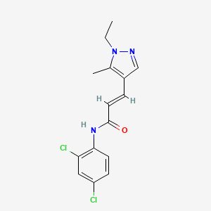 molecular formula C15H15Cl2N3O B10959231 (2E)-N-(2,4-dichlorophenyl)-3-(1-ethyl-5-methyl-1H-pyrazol-4-yl)prop-2-enamide 