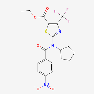 Ethyl 2-{cyclopentyl[(4-nitrophenyl)carbonyl]amino}-4-(trifluoromethyl)-1,3-thiazole-5-carboxylate