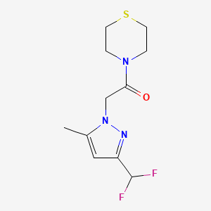 molecular formula C11H15F2N3OS B10959247 4-{[3-(difluoromethyl)-5-methyl-1H-pyrazol-1-yl]acetyl}thiomorpholine 