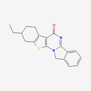 molecular formula C19H18N2OS B10959264 6-ethyl-3-thia-1,12-diazapentacyclo[11.7.0.02,10.04,9.014,19]icosa-2(10),4(9),12,14,16,18-hexaen-11-one 