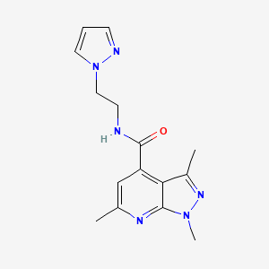 1,3,6-trimethyl-N-[2-(1H-pyrazol-1-yl)ethyl]-1H-pyrazolo[3,4-b]pyridine-4-carboxamide