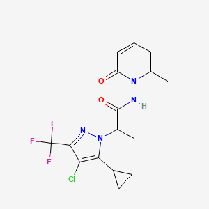 2-[4-chloro-5-cyclopropyl-3-(trifluoromethyl)-1H-pyrazol-1-yl]-N-(4,6-dimethyl-2-oxopyridin-1(2H)-yl)propanamide