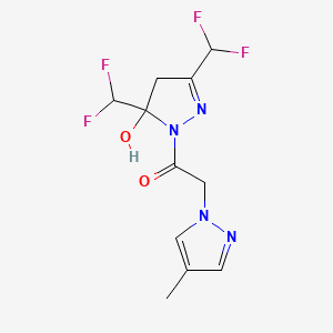 1-[3,5-bis(difluoromethyl)-5-hydroxy-4,5-dihydro-1H-pyrazol-1-yl]-2-(4-methyl-1H-pyrazol-1-yl)ethanone