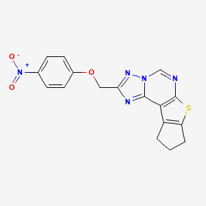 molecular formula C17H13N5O3S B10959324 2-[(4-nitrophenoxy)methyl]-9,10-dihydro-8H-cyclopenta[4,5]thieno[3,2-e][1,2,4]triazolo[1,5-c]pyrimidine 