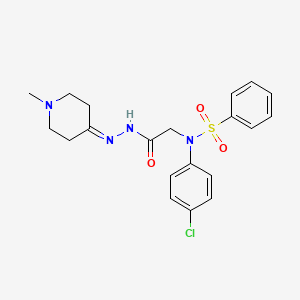 N-(4-chlorophenyl)-N-{2-[2-(1-methylpiperidin-4-ylidene)hydrazinyl]-2-oxoethyl}benzenesulfonamide (non-preferred name)