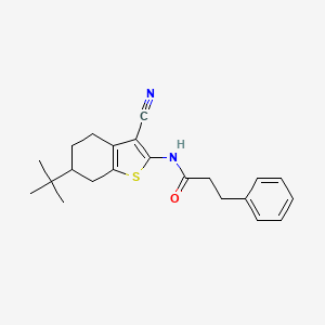 N-(6-tert-butyl-3-cyano-4,5,6,7-tetrahydro-1-benzothiophen-2-yl)-3-phenylpropanamide