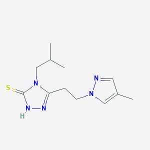 molecular formula C12H19N5S B10959398 4-(2-methylpropyl)-5-[2-(4-methyl-1H-pyrazol-1-yl)ethyl]-4H-1,2,4-triazole-3-thiol 