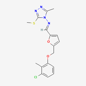 N-[(E)-{5-[(3-chloro-2-methylphenoxy)methyl]furan-2-yl}methylidene]-3-methyl-5-(methylsulfanyl)-4H-1,2,4-triazol-4-amine