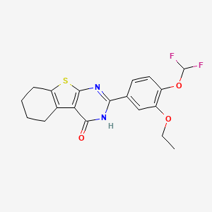 molecular formula C19H18F2N2O3S B10959444 2-[4-(difluoromethoxy)-3-ethoxyphenyl]-5,6,7,8-tetrahydro[1]benzothieno[2,3-d]pyrimidin-4(3H)-one 