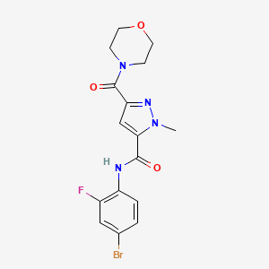 molecular formula C16H16BrFN4O3 B10959460 N-(4-bromo-2-fluorophenyl)-1-methyl-3-(morpholin-4-ylcarbonyl)-1H-pyrazole-5-carboxamide 