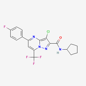 3-chloro-N-cyclopentyl-5-(4-fluorophenyl)-7-(trifluoromethyl)pyrazolo[1,5-a]pyrimidine-2-carboxamide