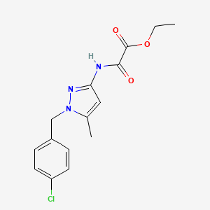 molecular formula C15H16ClN3O3 B10959487 ethyl {[1-(4-chlorobenzyl)-5-methyl-1H-pyrazol-3-yl]amino}(oxo)acetate 