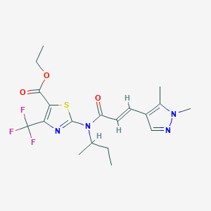 molecular formula C19H23F3N4O3S B10959494 ethyl 2-{butan-2-yl[(2E)-3-(1,5-dimethyl-1H-pyrazol-4-yl)prop-2-enoyl]amino}-4-(trifluoromethyl)-1,3-thiazole-5-carboxylate 