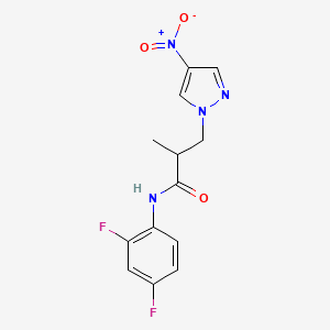 N-(2,4-difluorophenyl)-2-methyl-3-(4-nitro-1H-pyrazol-1-yl)propanamide