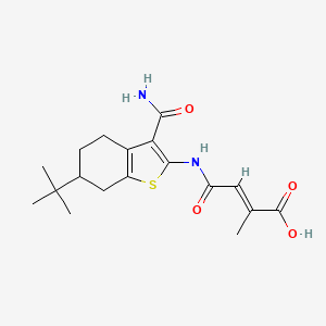 molecular formula C18H24N2O4S B10959534 (2E)-4-[(6-tert-butyl-3-carbamoyl-4,5,6,7-tetrahydro-1-benzothiophen-2-yl)amino]-2-methyl-4-oxobut-2-enoic acid 