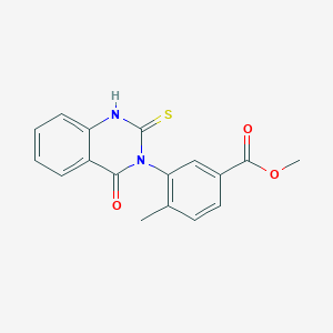 molecular formula C17H14N2O3S B10959542 methyl 4-methyl-3-(4-oxo-2-sulfanylquinazolin-3(4H)-yl)benzoate 