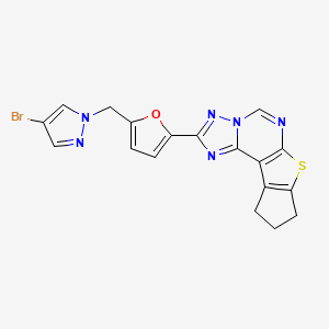 2-{5-[(4-Bromo-1H-pyrazol-1-YL)methyl]-2-furyl}-9,10-dihydro-8H-cyclopenta[4,5]thieno[3,2-E][1,2,4]triazolo[1,5-C]pyrimidine