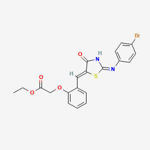 ethyl 2-[2-[(Z)-[2-(4-bromoanilino)-4-oxo-1,3-thiazol-5-ylidene]methyl]phenoxy]acetate