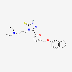 molecular formula C23H30N4O2S B10959571 4-[3-(diethylamino)propyl]-5-{5-[(2,3-dihydro-1H-inden-5-yloxy)methyl]furan-2-yl}-4H-1,2,4-triazole-3-thiol 