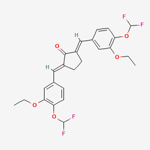 molecular formula C25H24F4O5 B10959595 (2E,5E)-2,5-bis[4-(difluoromethoxy)-3-ethoxybenzylidene]cyclopentanone 