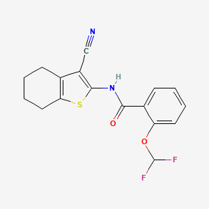 molecular formula C17H14F2N2O2S B10959611 N-(3-cyano-4,5,6,7-tetrahydro-1-benzothiophen-2-yl)-2-(difluoromethoxy)benzamide 