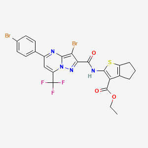 ethyl 2-({[3-bromo-5-(4-bromophenyl)-7-(trifluoromethyl)pyrazolo[1,5-a]pyrimidin-2-yl]carbonyl}amino)-5,6-dihydro-4H-cyclopenta[b]thiophene-3-carboxylate