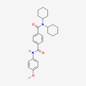 molecular formula C27H34N2O3 B10959661 N,N-dicyclohexyl-N'-(4-methoxyphenyl)benzene-1,4-dicarboxamide 