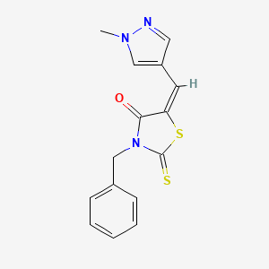 (5E)-3-benzyl-5-[(1-methyl-1H-pyrazol-4-yl)methylidene]-2-thioxo-1,3-thiazolidin-4-one