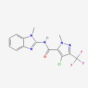 4-chloro-1-methyl-N-(1-methyl-1H-benzimidazol-2-yl)-3-(trifluoromethyl)-1H-pyrazole-5-carboxamide