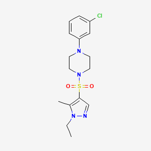 molecular formula C16H21ClN4O2S B10959740 1-(3-chlorophenyl)-4-[(1-ethyl-5-methyl-1H-pyrazol-4-yl)sulfonyl]piperazine 