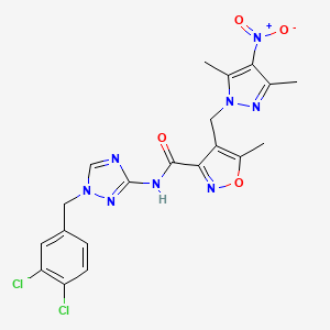 N-[1-(3,4-dichlorobenzyl)-1H-1,2,4-triazol-3-yl]-4-[(3,5-dimethyl-4-nitro-1H-pyrazol-1-yl)methyl]-5-methyl-1,2-oxazole-3-carboxamide