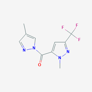 molecular formula C10H9F3N4O B10959773 (4-methyl-1H-pyrazol-1-yl)[1-methyl-3-(trifluoromethyl)-1H-pyrazol-5-yl]methanone 