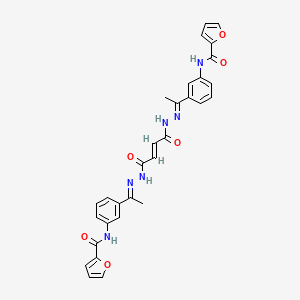 N-{3-[1-((E)-2-{(E)-4-[2-((E)-1-{3-[(2-Furylcarbonyl)amino]phenyl}ethylidene)hydrazino]-4-oxo-2-butenoyl}hydrazono)ethyl]phenyl}-2-furamide