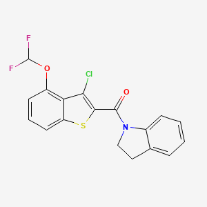 molecular formula C18H12ClF2NO2S B10959842 [3-chloro-4-(difluoromethoxy)-1-benzothiophen-2-yl](2,3-dihydro-1H-indol-1-yl)methanone 