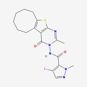 4-Iodo-1-methyl-N-[2-methyl-4-oxo-5,6,7,8,9,10-hexahydrocycloocta[4,5]thieno[2,3-D]pyrimidin-3(4H)-YL]-1H-pyrazole-5-carboxamide