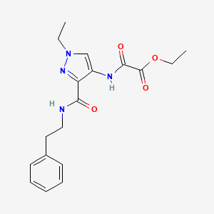 ethyl ({1-ethyl-3-[(2-phenylethyl)carbamoyl]-1H-pyrazol-4-yl}amino)(oxo)acetate