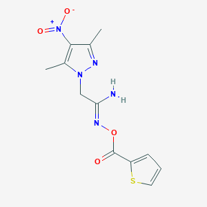 molecular formula C12H13N5O4S B10959881 (1Z)-2-(3,5-dimethyl-4-nitro-1H-pyrazol-1-yl)-N'-[(thiophen-2-ylcarbonyl)oxy]ethanimidamide 