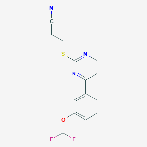 3-({4-[3-(Difluoromethoxy)phenyl]pyrimidin-2-yl}sulfanyl)propanenitrile