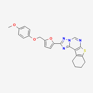 2-{5-[(4-Methoxyphenoxy)methyl]-2-furyl}-8,9,10,11-tetrahydro[1]benzothieno[3,2-E][1,2,4]triazolo[1,5-C]pyrimidine