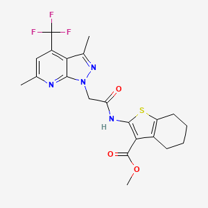 methyl 2-({[3,6-dimethyl-4-(trifluoromethyl)-1H-pyrazolo[3,4-b]pyridin-1-yl]acetyl}amino)-4,5,6,7-tetrahydro-1-benzothiophene-3-carboxylate