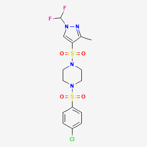 1-[(4-chlorophenyl)sulfonyl]-4-{[1-(difluoromethyl)-3-methyl-1H-pyrazol-4-yl]sulfonyl}piperazine