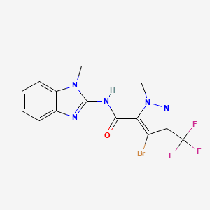 4-bromo-1-methyl-N-(1-methyl-1H-benzimidazol-2-yl)-3-(trifluoromethyl)-1H-pyrazole-5-carboxamide