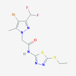 2-[4-bromo-3-(difluoromethyl)-5-methyl-1H-pyrazol-1-yl]-N-[5-(ethylsulfanyl)-1,3,4-thiadiazol-2-yl]acetamide