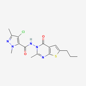 4-Chloro-1,3-dimethyl-N-[2-methyl-4-oxo-6-propylthieno[2,3-D]pyrimidin-3(4H)-YL]-1H-pyrazole-5-carboxamide