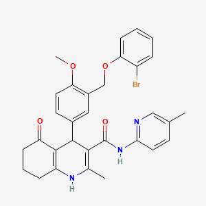 4-{3-[(2-bromophenoxy)methyl]-4-methoxyphenyl}-2-methyl-N-(5-methylpyridin-2-yl)-5-oxo-1,4,5,6,7,8-hexahydroquinoline-3-carboxamide