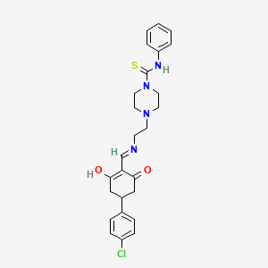 molecular formula C26H29ClN4O2S B10960036 4-[2-({[4-(4-chlorophenyl)-2,6-dioxocyclohexylidene]methyl}amino)ethyl]-N-phenylpiperazine-1-carbothioamide 