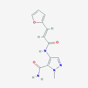 molecular formula C12H12N4O3 B10960049 4-{[(2E)-3-(furan-2-yl)prop-2-enoyl]amino}-1-methyl-1H-pyrazole-5-carboxamide 