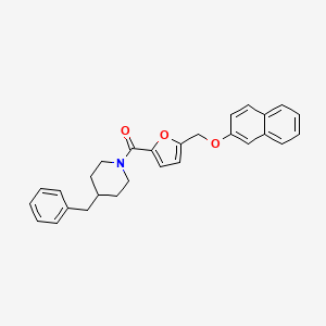 molecular formula C28H27NO3 B10960078 (4-Benzylpiperidin-1-yl){5-[(naphthalen-2-yloxy)methyl]furan-2-yl}methanone 